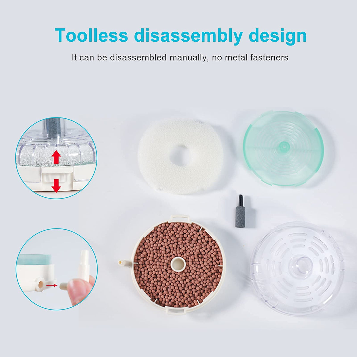 Mini Aquarium Sponge Filter Small Fish Tank Submersible Built-in