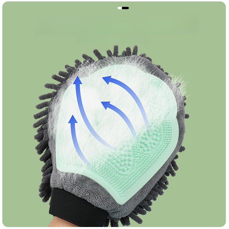 Pet Bathing Brush 2-in-1 Grooming Glove Elegant Dog Tool For