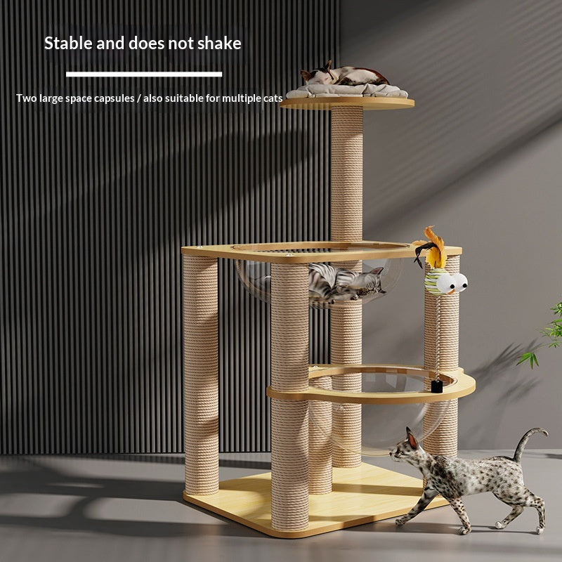 Cat Climbing Frame And Bed Combo With Enlarged Space Capsule