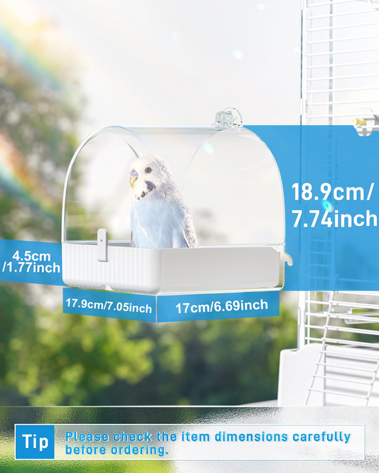 Hanging Bird Bath For Cage 3-in-1 Multifunction Bath&bowl&house