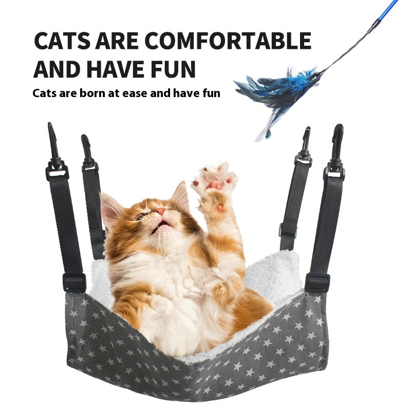 Lamb Fleece Cat Hanging Beds Pets Cage Hammock Bed For Kitten Seat