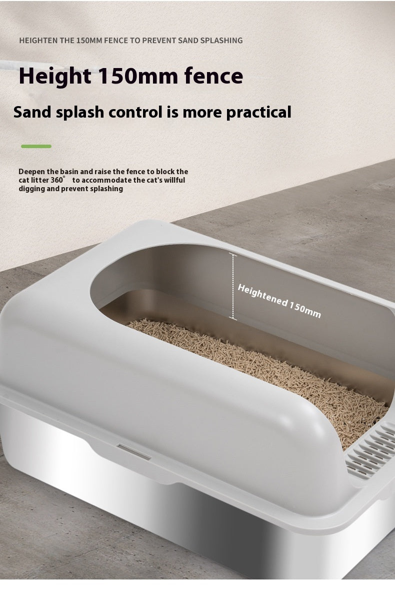 Alloy Litter Box Easy To Clean Widen And Thicken Leak-proof Sand