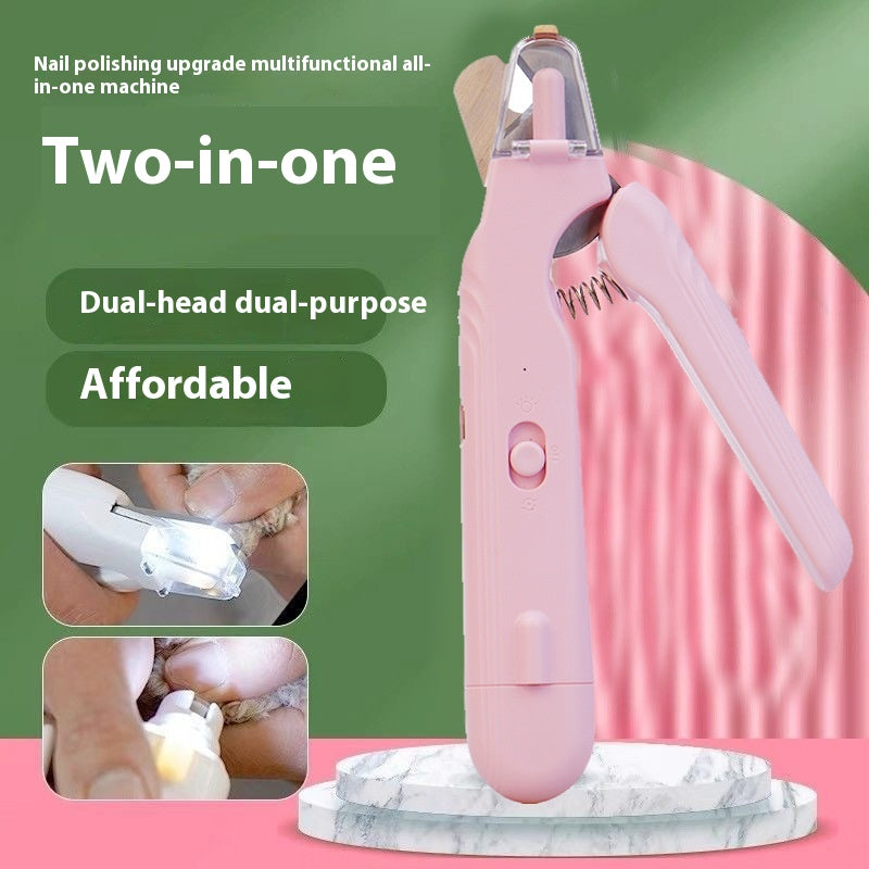 2-in-1 Pet Nail Clippers With LED Light Dog Cat Special Blood Line