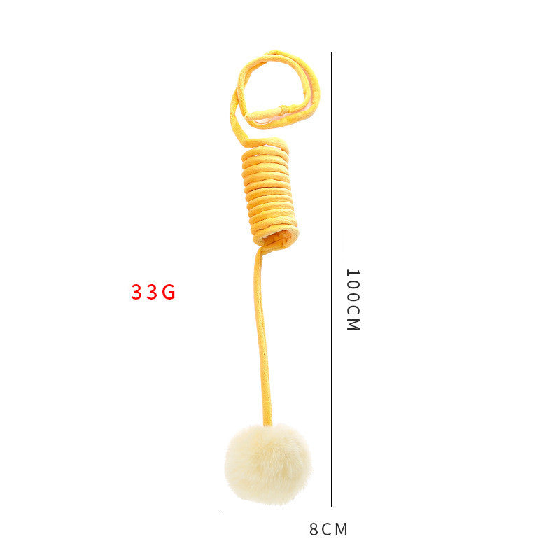 Cat Toy Self-hi Sucker Spring Rabbit Hair Ball Interactive Play Pet