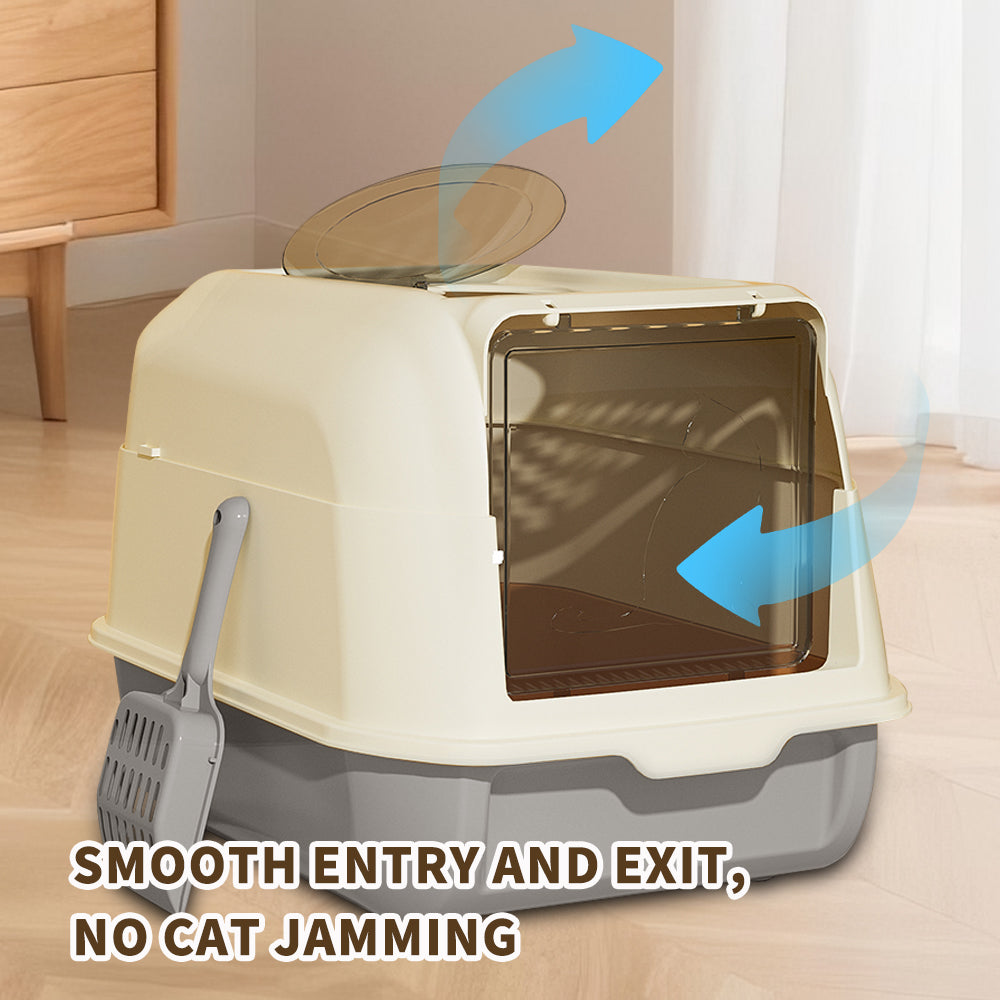 51cm Large Fully Enclosed Top Entry Cat Litter Box Front Flip Door
