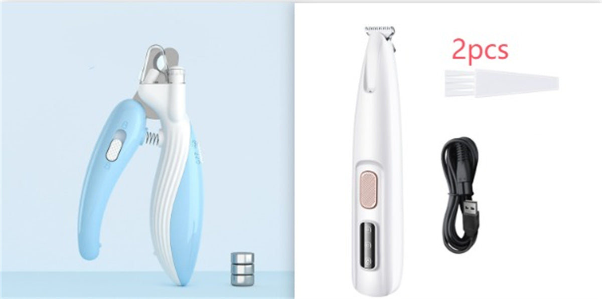 Pets Dog Paw Trimmer With LED Light Fully Waterproof Pet Hair With