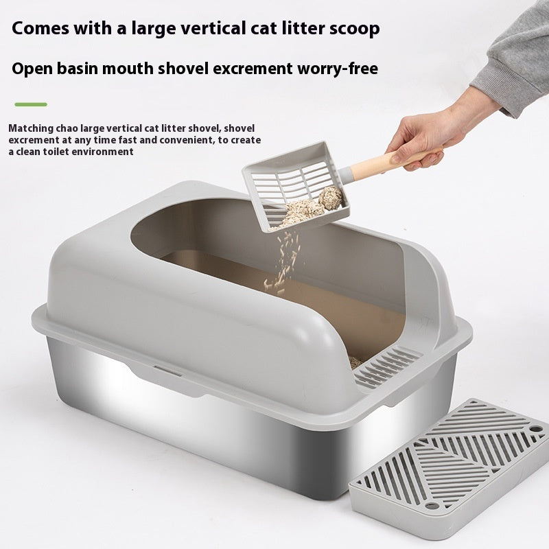 Alloy Litter Box Easy To Clean Widen And Thicken Leak-proof Sand
