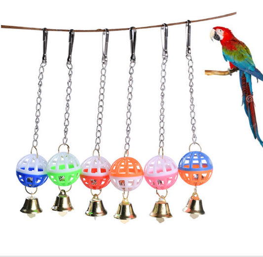 Bird Toy With Bells Two-tone Bell Pendant Parrot Sound Making