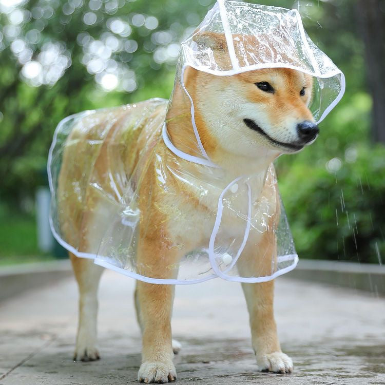 Transparent Dog Raincoat Pet Clothes Large Medium Size