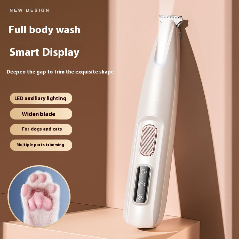 Pets Dog Paw Trimmer With LED Light Fully Waterproof Pet Hair With