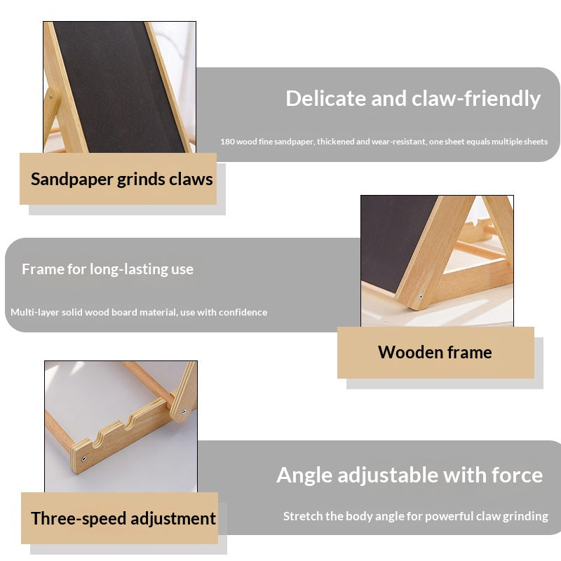 Solid Wood Dog Scratching Board For Nail Sharpening No Installation