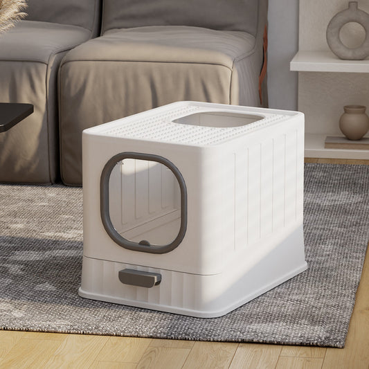 Fully Enclosed Litter Box Large Plastic Folding Deodorant