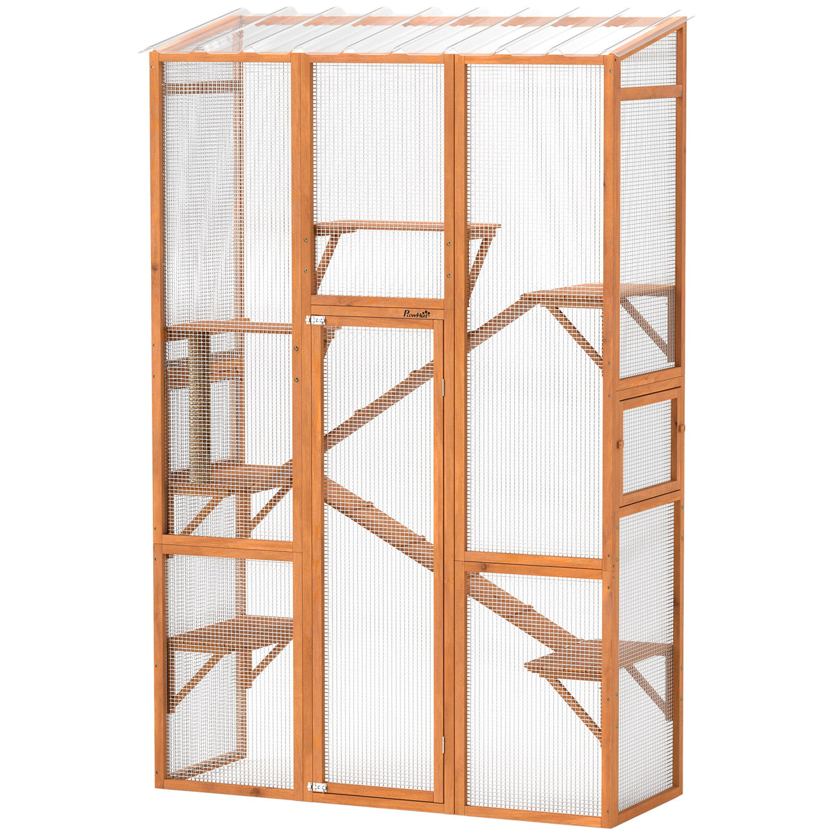 Outdoor Catio Cat Enclosure Large Wooden House With 6 Jumping