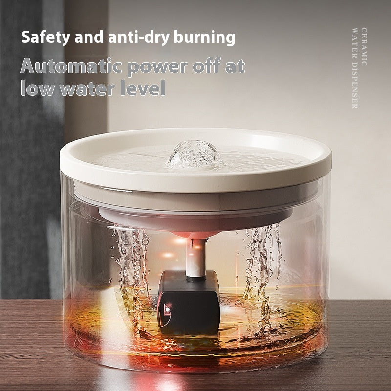Cat Automatic Water Dispenser Flow Mute Circulating Filter Ceramic