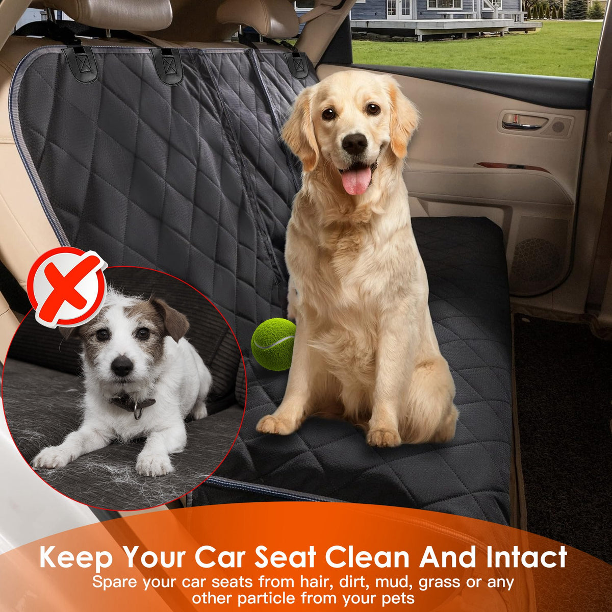 1pc Dog Car Seat Cover Waterproof Scratchproof Pet Rear Protector