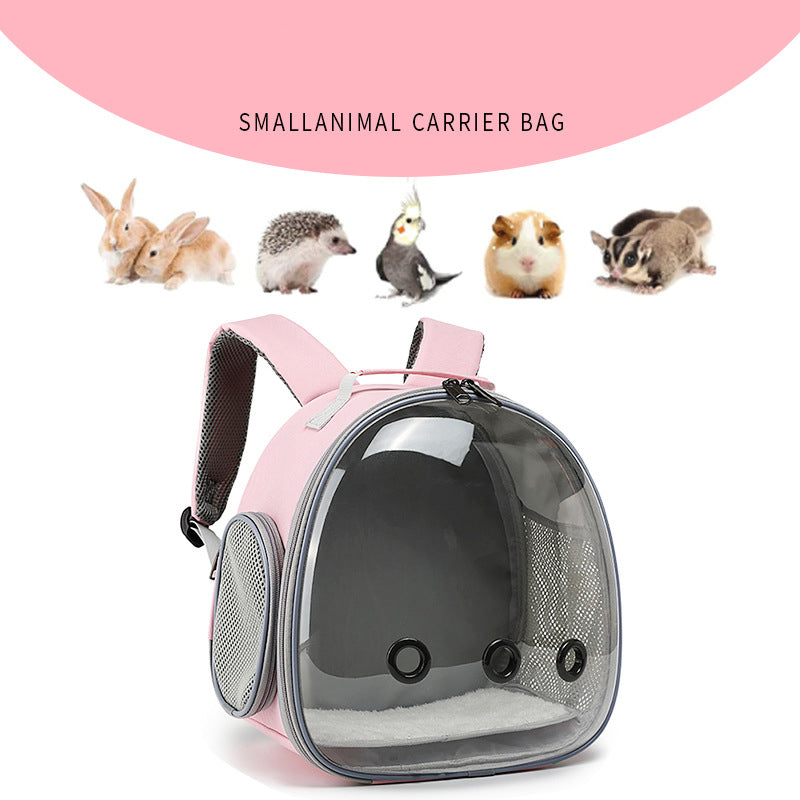 Pet Backpack Hamster Carrier Transparent Small Animal Guinea Pig
