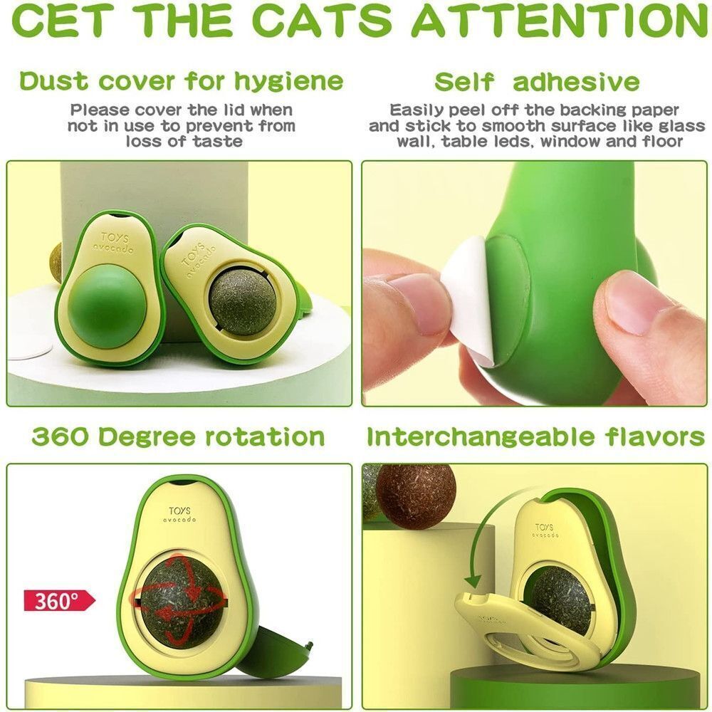 Cute Avocado Catnip Toys Cat Teeth Cleaning Toy Supplies Mini Treat