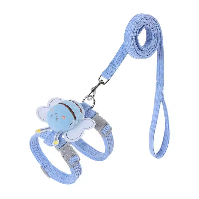 Kitten Harness Vest With Wing Decoration Strap Set For Cats And