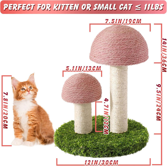 Cat Scratching Post Mushroom Scratcher Featuring With Natural Sisal