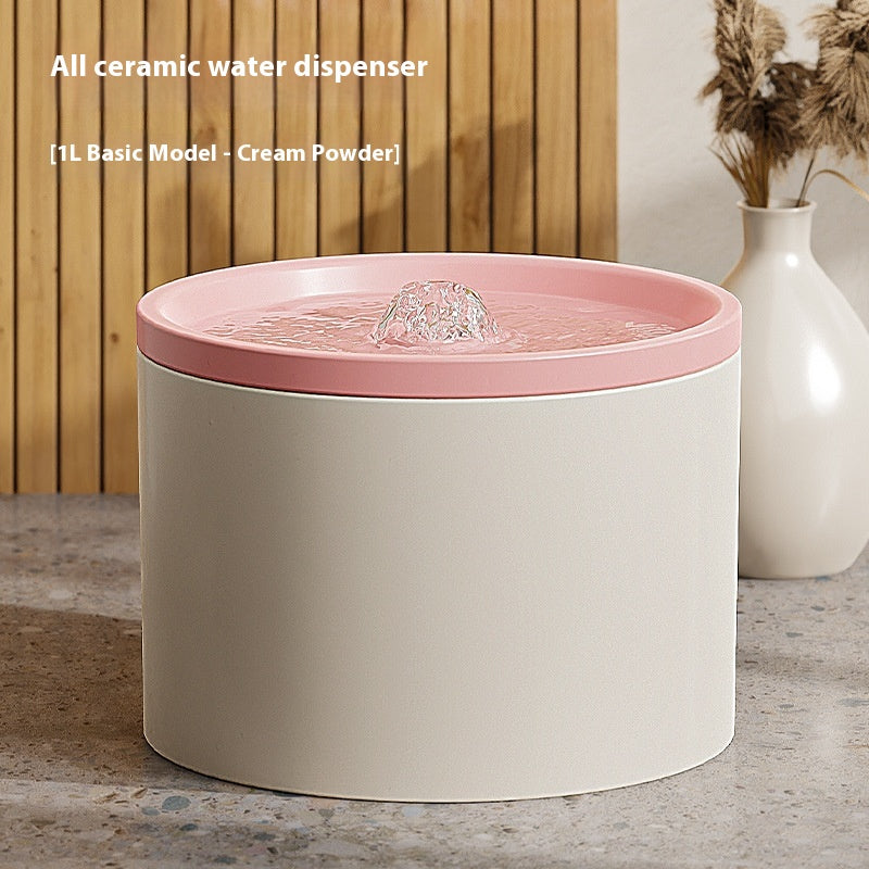 Cat Automatic Water Dispenser Flow Mute Circulating Filter Ceramic