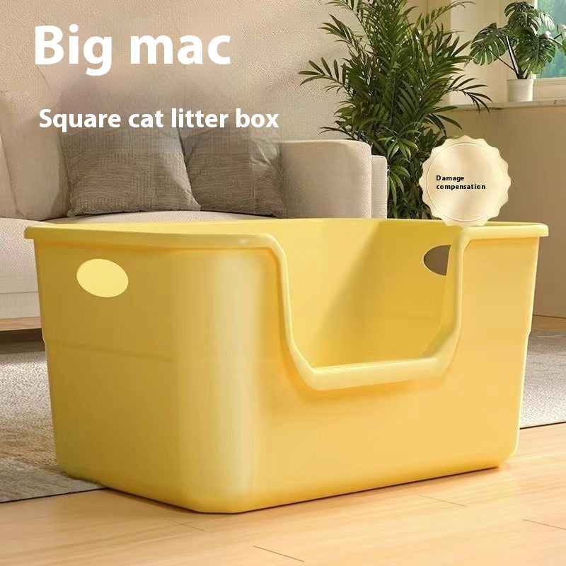 Oversized Splash-proof Cat Litter Box Open Semi-closed Toilet