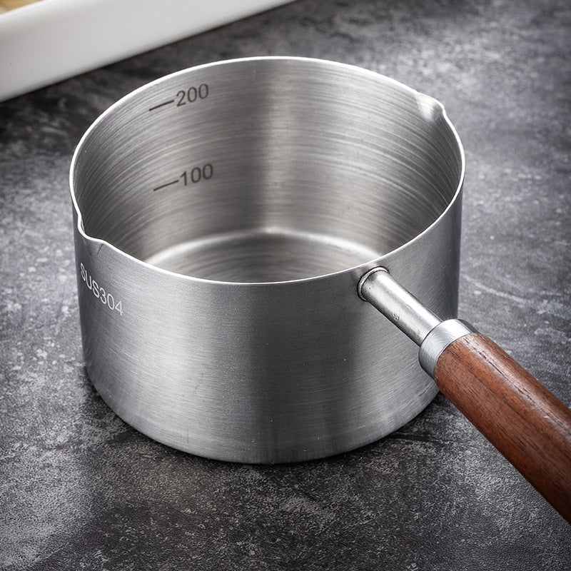 Dog Food Scoop 304 Stainless Steel Pet Measuring Cup With Wooden