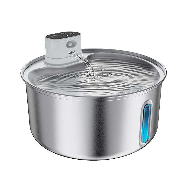 304 Stainless Steel Wireless Plug-free Pet Water Fountain