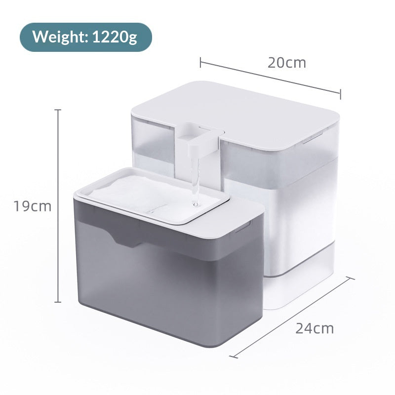 Pet Water Fountain Cat Bowl With Dirt Separation Design Automatic