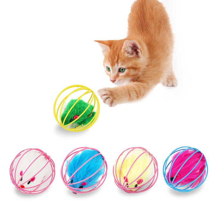 Mouse-in-a-Ball Cat Toy, Random Colour