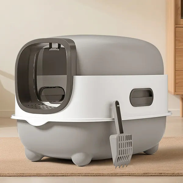 E Classic Grey Cat Litter Box Simple And Practical Large Space High
