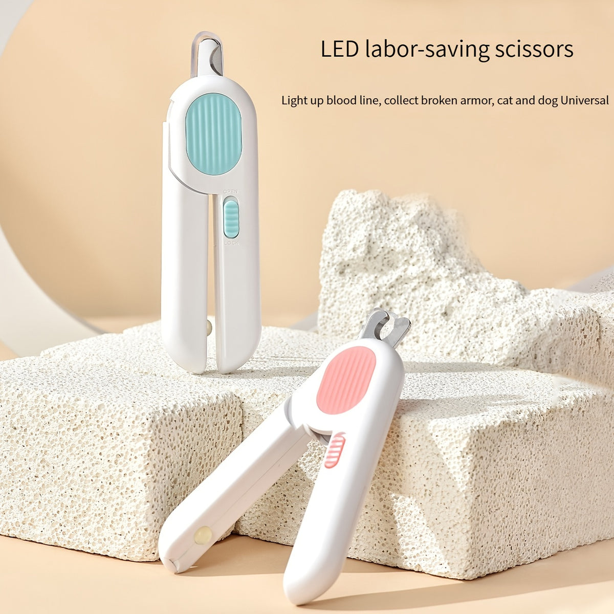 Dog And Cat Nail Clippers Pet Trimmers With LED Light And Circular