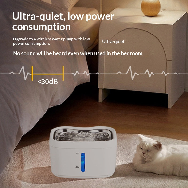 Smart Cat Water Fountain With Automatic Sensor And Wireless Power