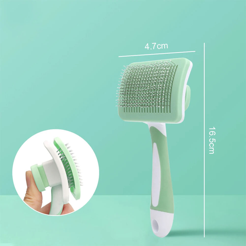 Self Cleaning Slicker Brush For Dogs Cats Pets-one Click