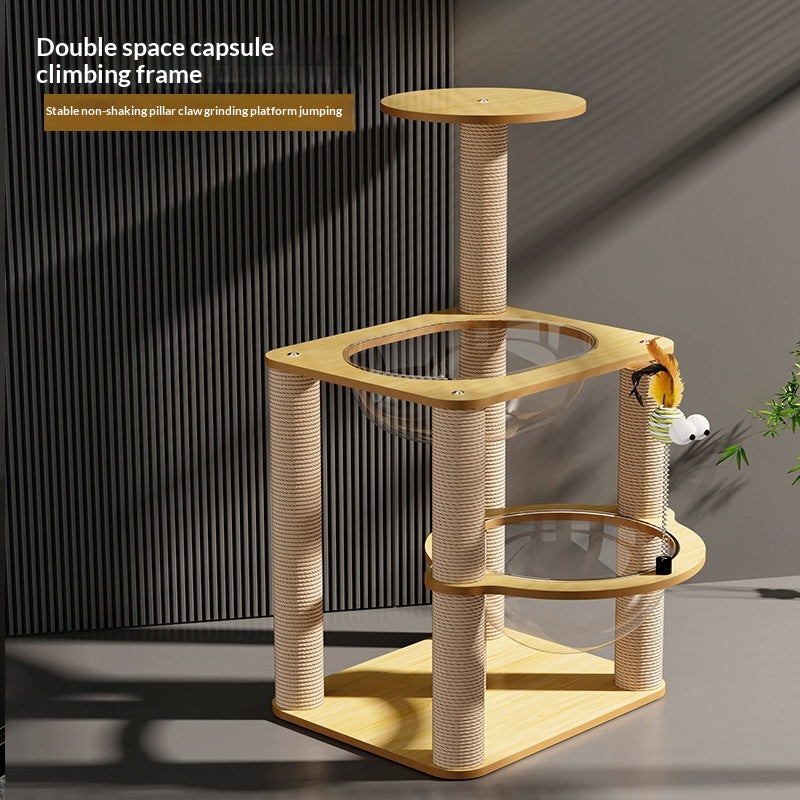 Cat Climbing Frame And Bed Combo With Enlarged Space Capsule