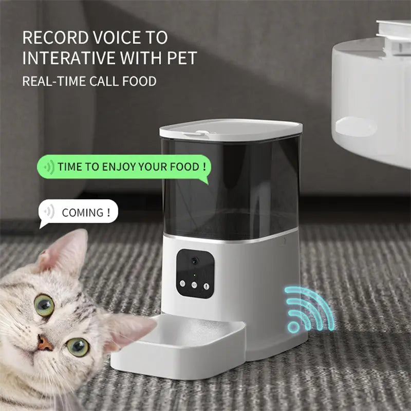 PawSync™ Smart WiFi Automatic FeederVoice Recording | App Control | Large Capacity | Smart Timer Feeding Pet Automatic Feeder