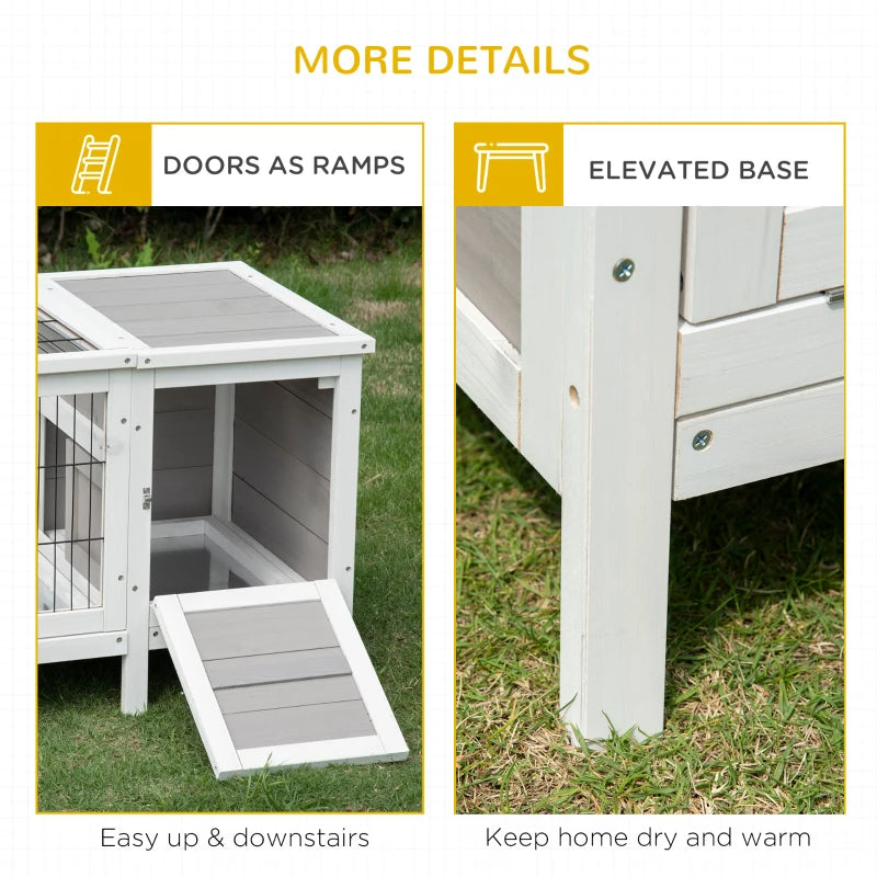 Rabbit Hutch Bunny Cage Guinea Pig House With Pull-out Tray And