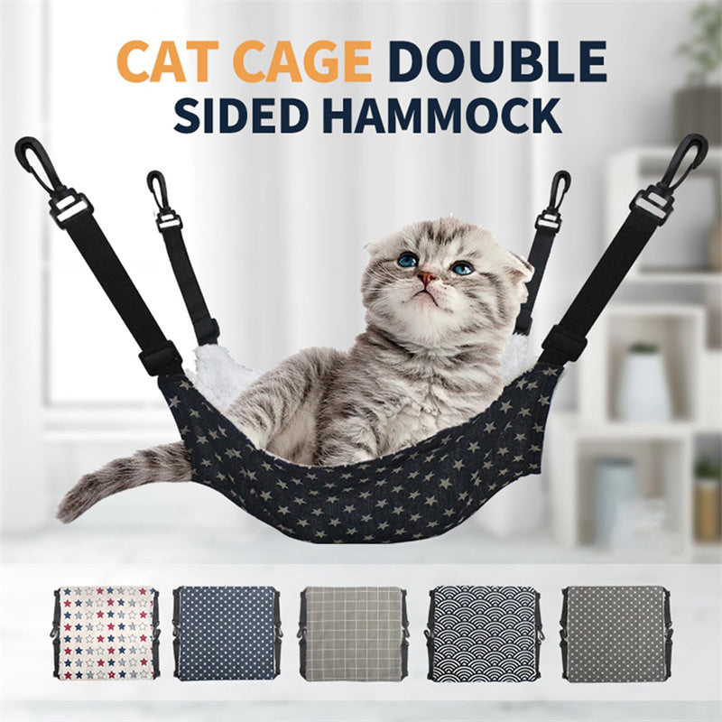Lamb Fleece Cat Hanging Beds Pets Cage Hammock Bed For Kitten Seat