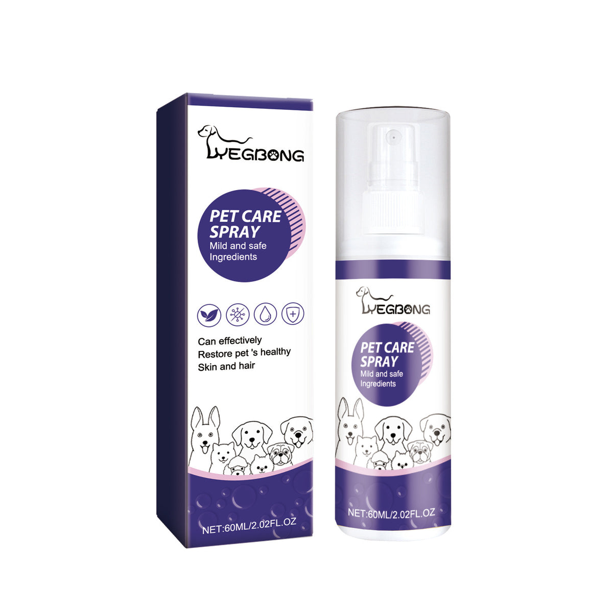 Yegbong Pet Care Spray Pet Cat And Dog Skin Wound Itch Repair