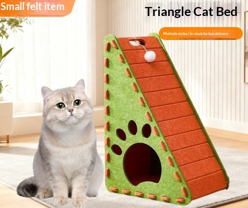 Triangular Vertical Cat Bed With Thickened Wear-resistant