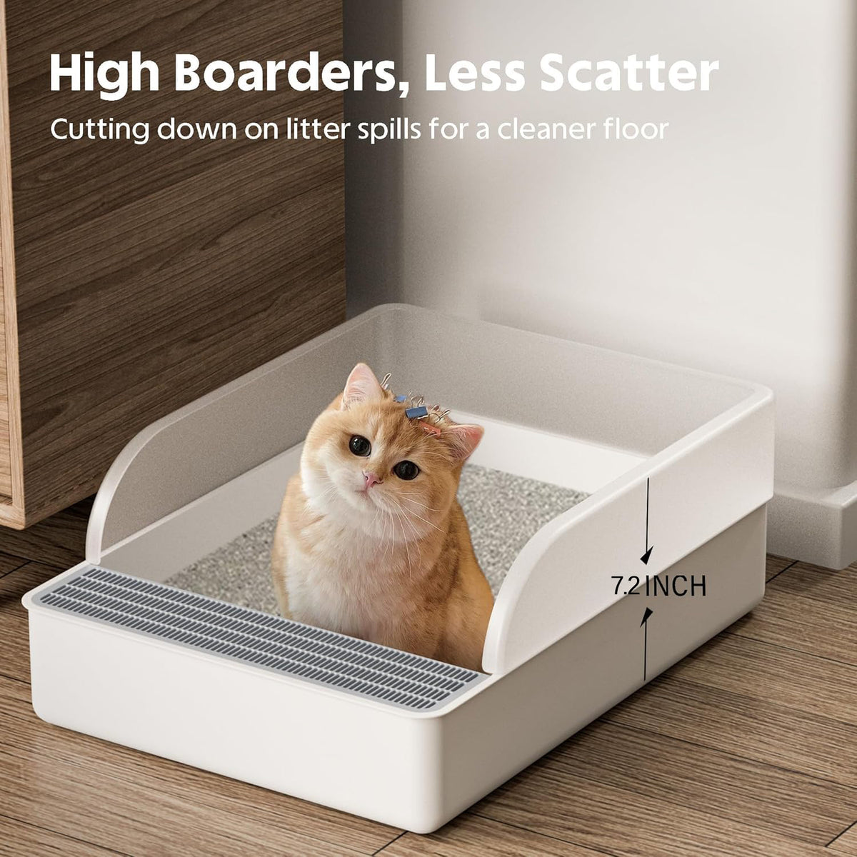 Open Cat Litter Box With High Side Anti-splashing Toilet