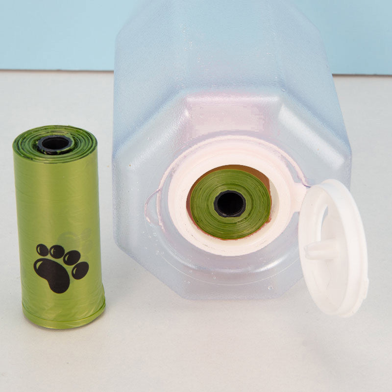 Portable Cat Dog Water Bottle Food Feeder Drinker Poop Dispenser 3