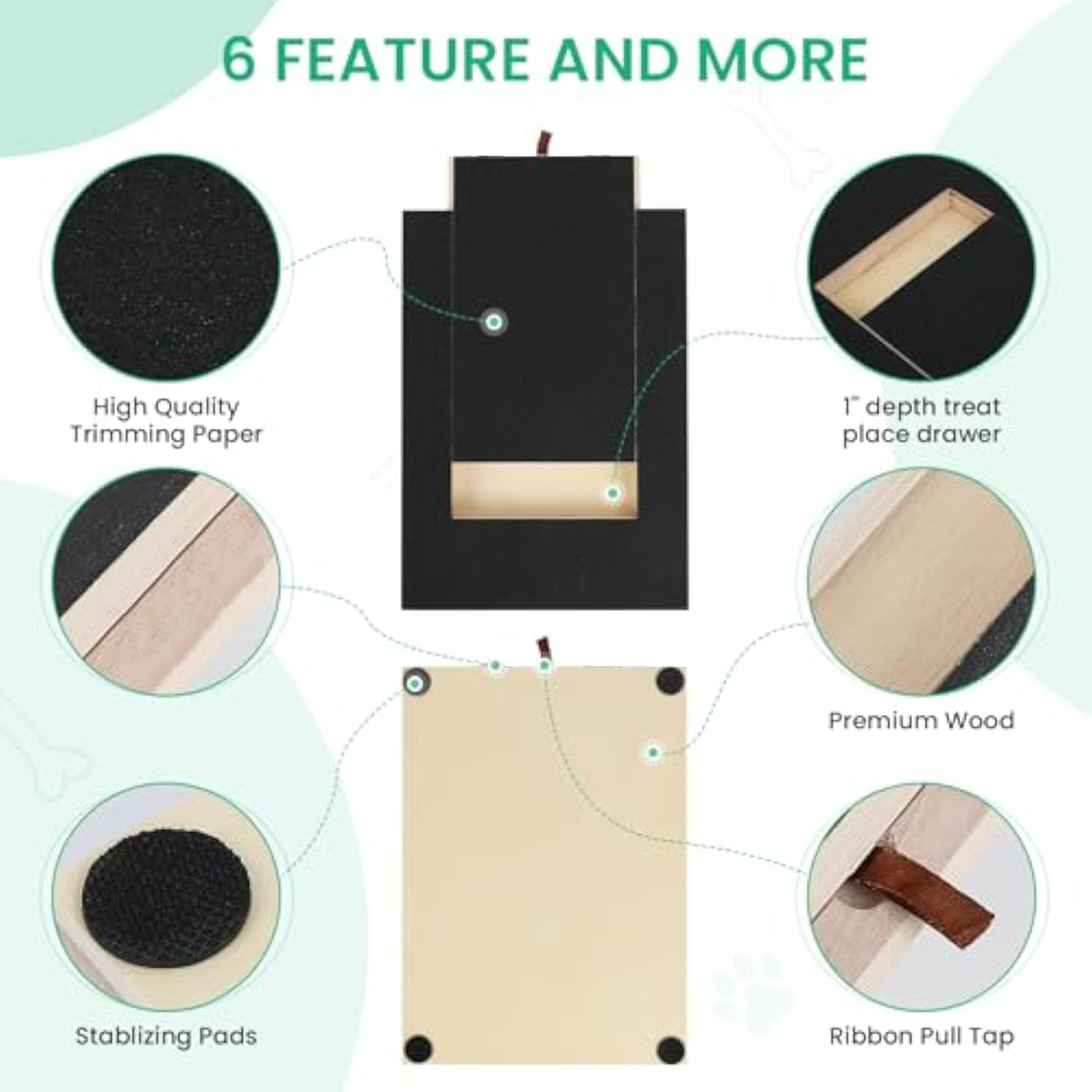 Dog Nail Scratch Board File Grinder Pad For Nails With Treat Box