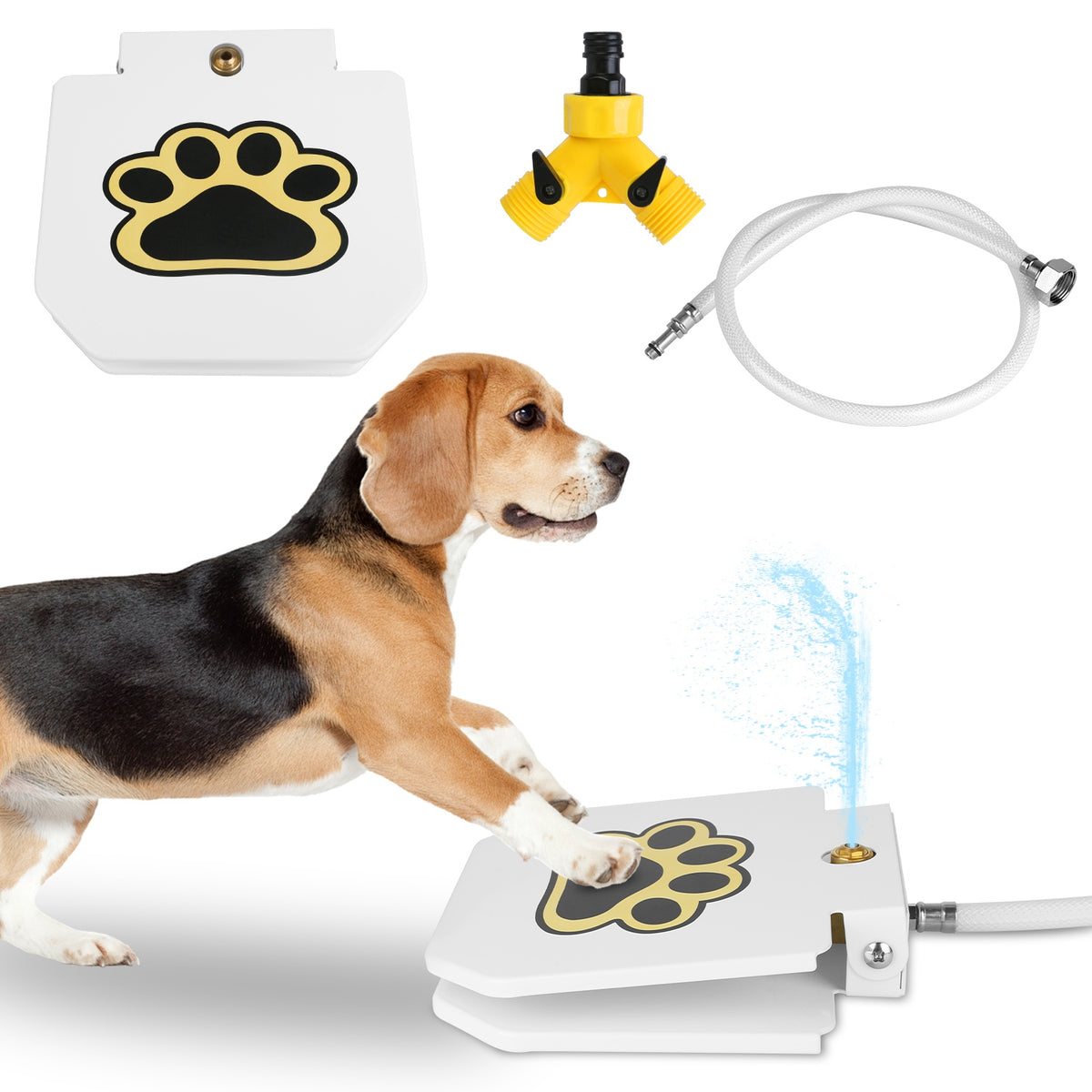 1pc Dog Water Fountain Outdoor Pet Dispenser Step-on Activated