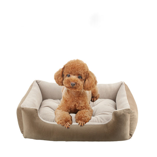 Medium Small Dog Sofa Bed Cushion For Cat Pet Square Plush Kennel