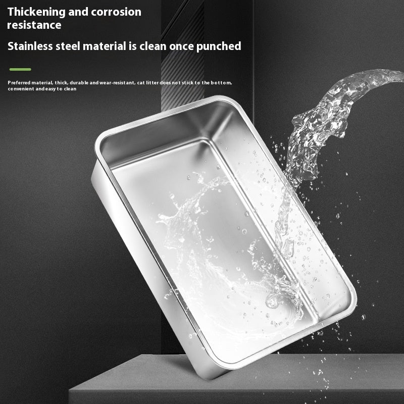 Alloy Litter Box Easy To Clean Widen And Thicken Leak-proof Sand