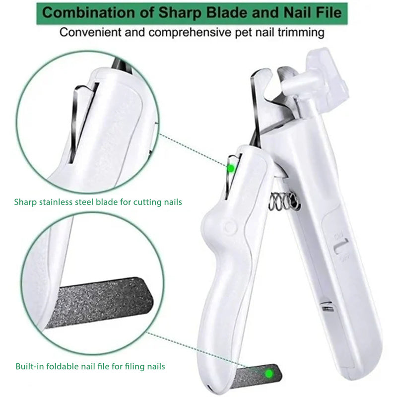 Pet Nail Clippers With LED Light Dogs Cat Scissors Professional