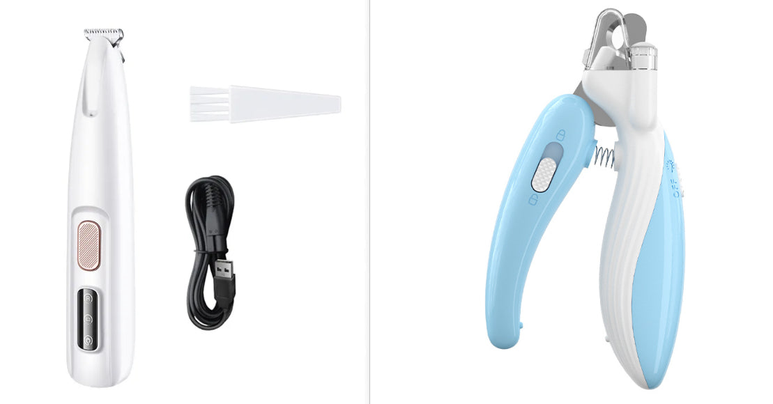 Pets Dog Paw Trimmer With LED Light Fully Waterproof Pet Hair With