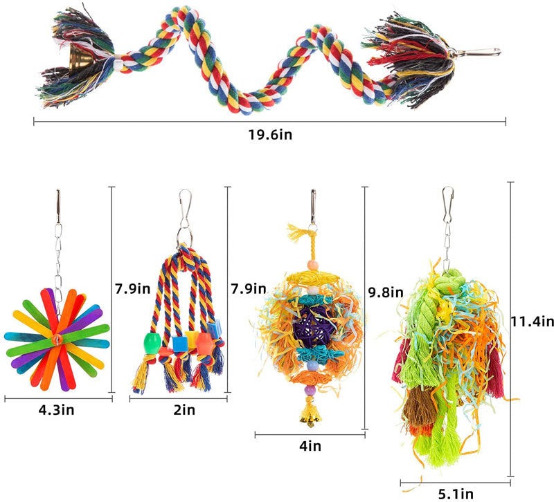 5pcs Parrot Gnawing Toy Cotton