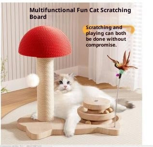 Red Mushroom Cat Scratching Post Toy