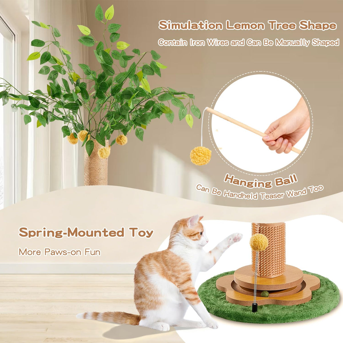 Cat Scratching Post Tall Scratcher Tree For Indoor Cats Adults With